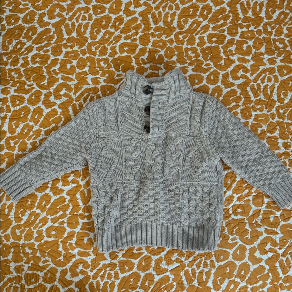 Cozy Gray Cable Knit Sweater